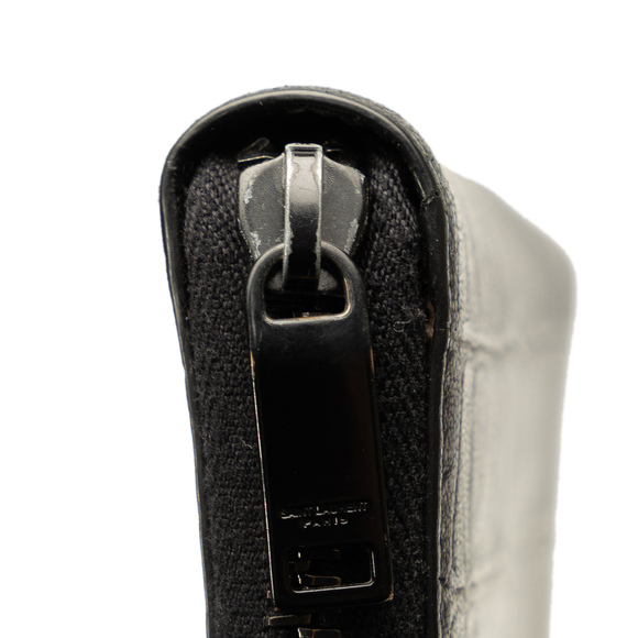 SAINT LAURENT Embossed Leather Zip Around Long Wallet Long Wallets - Picture 11 of 12